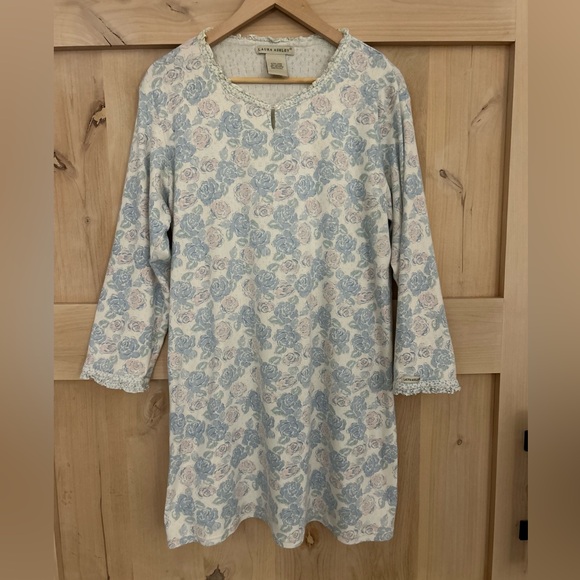 Laura Ashley Other - Laura Ashley Vintage Night Gown cotton floral cottage lavender and pink rose XL